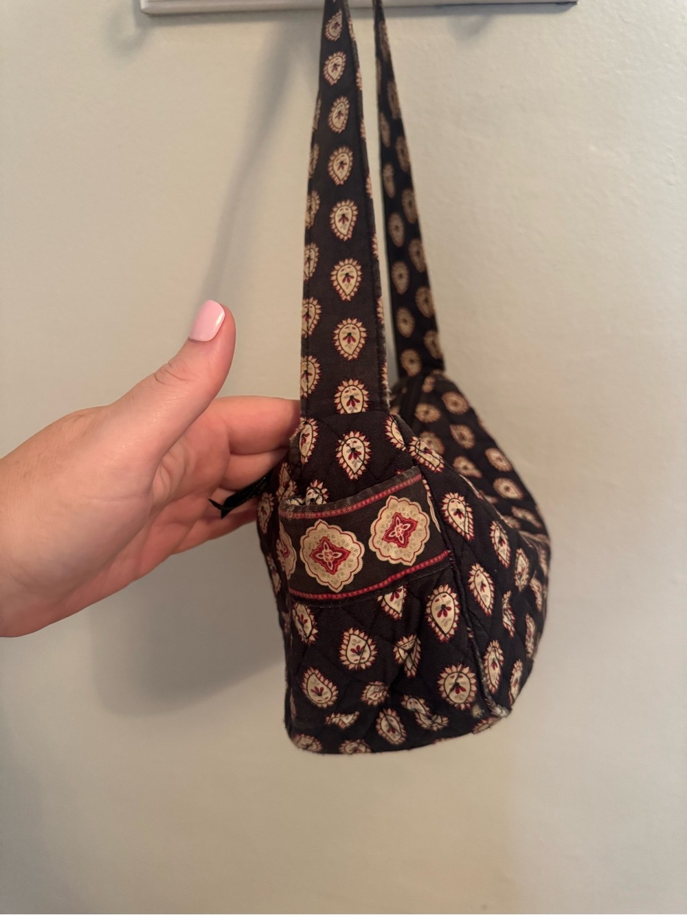 Vintage Vera Bradley Black Paisley Teardrop Shoulder bag- Retired 2002 - Picture 4 of 8